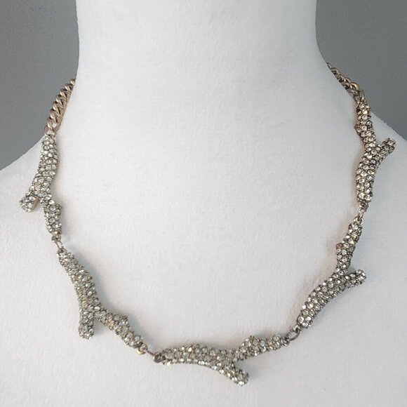 Rare Badgley Mischka Coral Branch Swavorski Crystal Necklace - Picture 7 of 11
